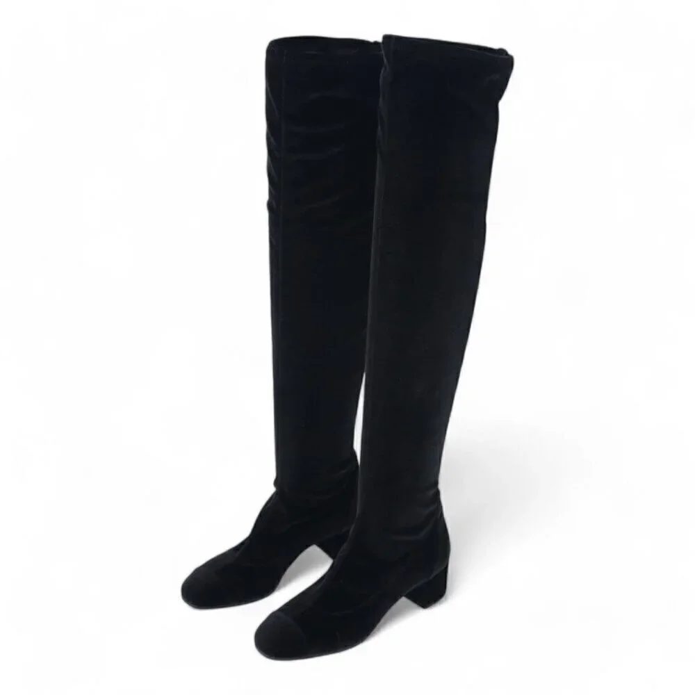 Giuseppe Zanotti Velvet Over the Knee Boots